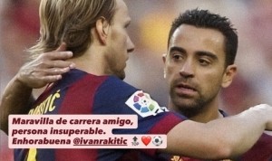 华体会HTH-哈维社媒晒与拉基蒂奇合照：精彩的职业生涯，无与伦比的人